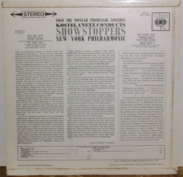 André Kostelanetz, The New York Philharmonic Orchestra : Showstoppers (LP, Album)