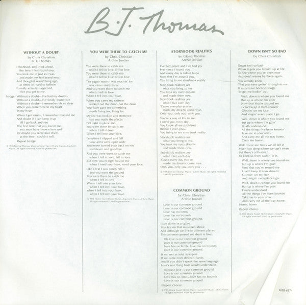 B.J. Thomas : Home Where I Belong (LP, Album, Gat)