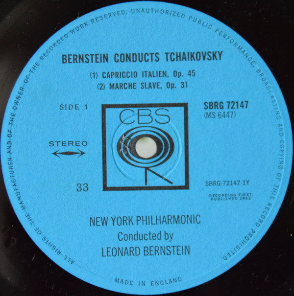 Leonard Bernstein, Pyotr Ilyich Tchaikovsky / The New York Philharmonic Orchestra : Bernstein Conducts Tchaikovsky (LP, Album)