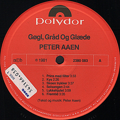 Peter Aaen : Gøgl, Gråd Og Glæde (LP, Album)