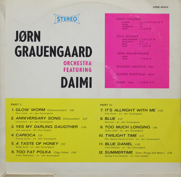 Jørn Grauengaards Orkester Featuring Daimi : Jørn Grauengaard Orchestra Featuring Daimi (LP, Album)