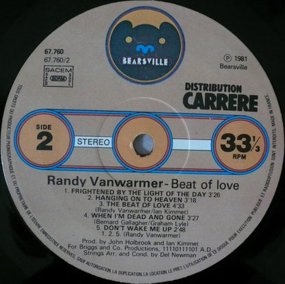 Randy Vanwarmer : Beat Of Love (LP, Album)