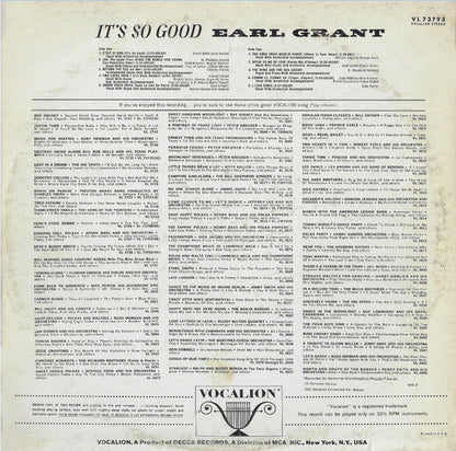 Earl Grant : It's So Good (LP, Album)