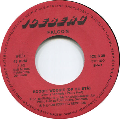 Falcon (25) : Boogie Woogie (Op Og Stå) (7", Single, Red)