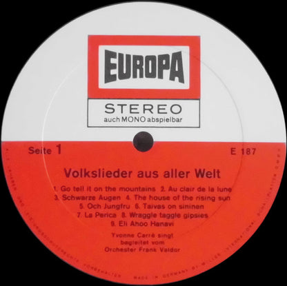 Yvonne Carré : Volkslieder Aus Aller Welt (LP, Album)