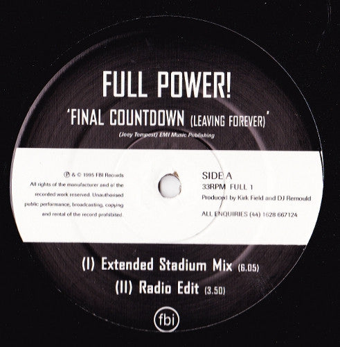 Full Power : Final Countdown ( Leaving Forever ) (12")