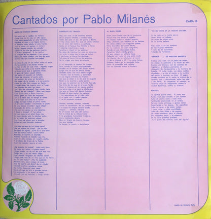 Pablo Milanés : Versos José Marti Cantados Por Pablo Milanés (LP, Album, Gat)