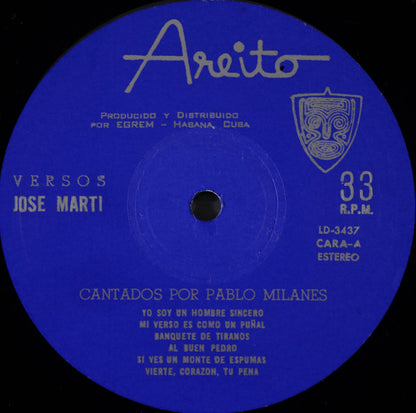 Pablo Milanés : Versos José Marti Cantados Por Pablo Milanés (LP, Album, Gat)