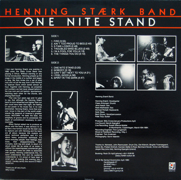 Henning Stærk Band : One Nite Stand (LP, Album)