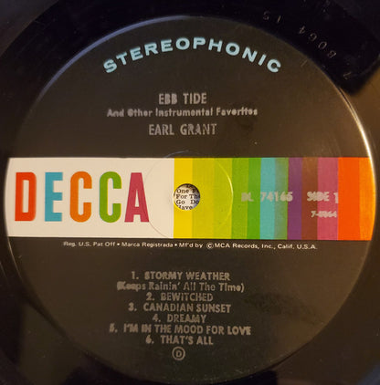 Earl Grant : Ebb Tide And Other Instrumental Favorites (LP, Album, RP, Pin)