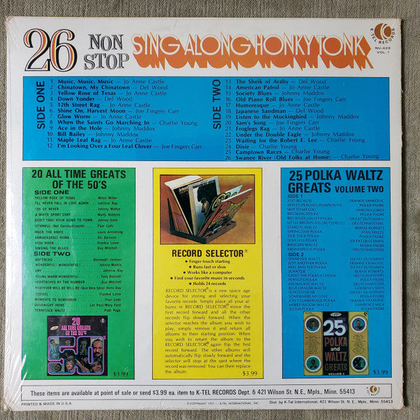 Various : 26 Non Stop Sing Along Honky Tonk  (Vol. 1) (LP, Comp)