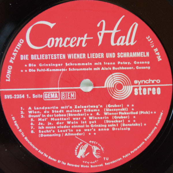 Various : Die Beliebtesten Wiener Lieder Und Schrammeln (LP, Comp)