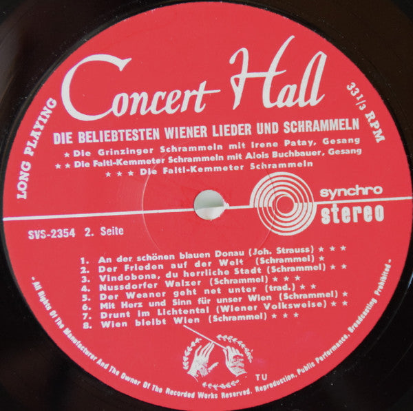 Various : Die Beliebtesten Wiener Lieder Und Schrammeln (LP, Comp)