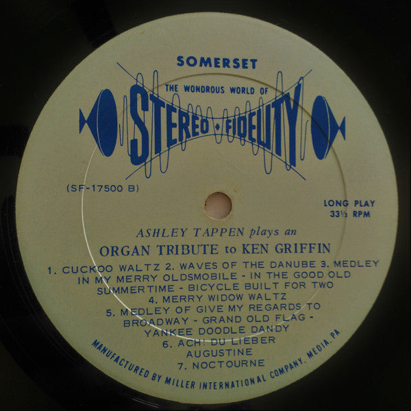 Ashley Tappen : An Organ Tribute To Ken Griffin (LP)