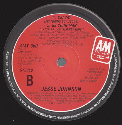 Jesse Johnson Featuring Sly Stone : Crazay (12", Single)