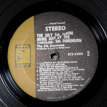 The Fifth Dimension : The July 5th Album - More Hits By The Fabulous 5th Dimension (LP, Comp, All)