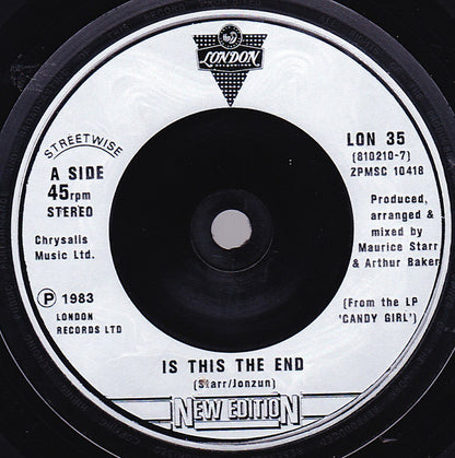 New Edition : Is This The End / She Gives Me A Bang (7")