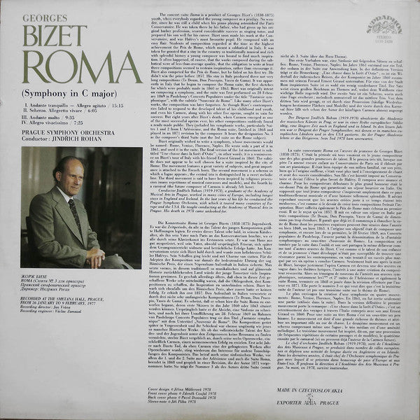 Georges Bizet, The Prague Symphony Orchestra, Jindřich Rohan : Roma (LP, RP, Blu)