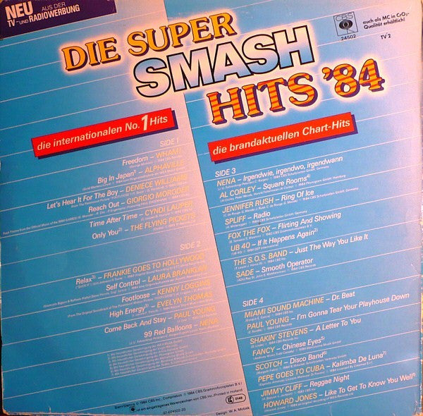 Various : Die Super Smash Hits '84 (2xLP, Comp)