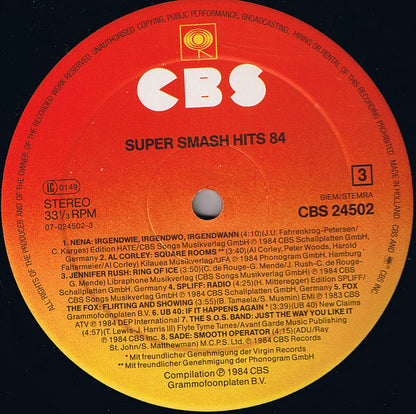 Various : Die Super Smash Hits '84 (2xLP, Comp)