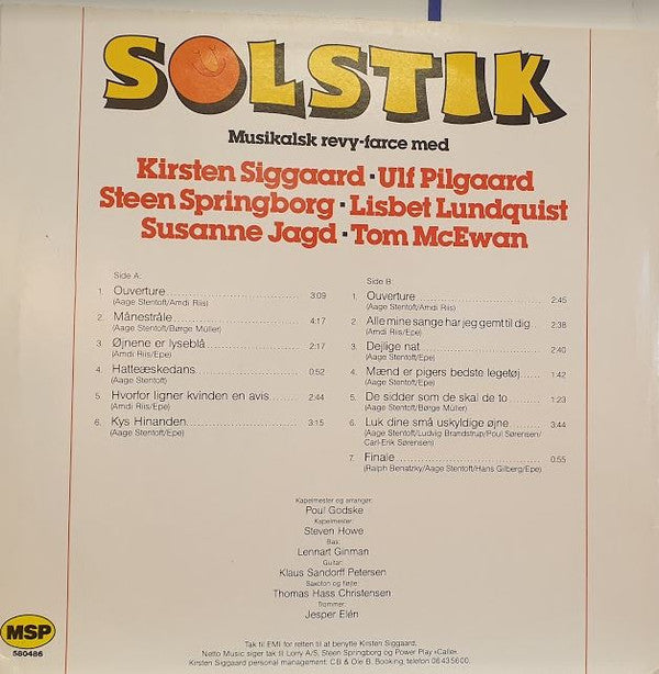 Various, Kirsten Siggaard, Ulf Pilgaard, Steen Springborg, Lisbet Lundquist, Susanne Jagd, Tom McEwan, Poul Godskes Orkester : Solstik (LP)