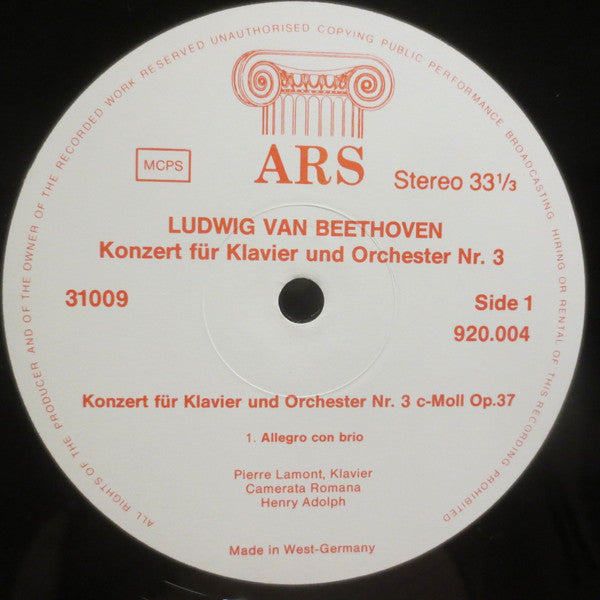 Ludwig van Beethoven : Konzert Für Klavier Und Orchester Nr. 3 (LP)