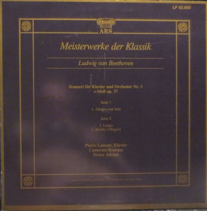 Ludwig van Beethoven : Konzert Für Klavier Und Orchester Nr. 3 (LP)