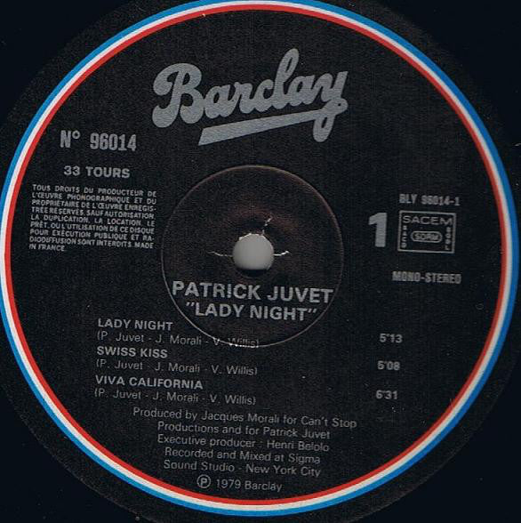 Patrick Juvet : Lady Night (LP, Album)