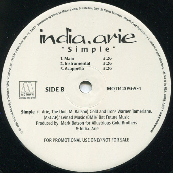 India.Arie : Simple (12", Promo)