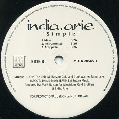 India.Arie : Simple (12", Promo)