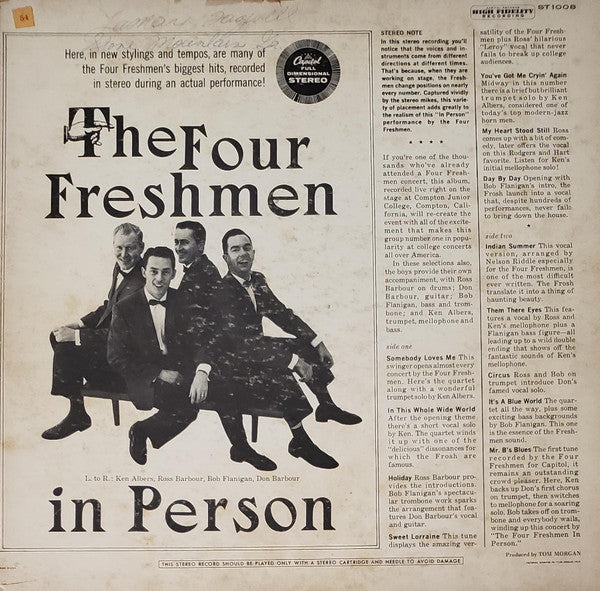 The Four Freshmen : The Four Freshmen In Person (LP, Album)