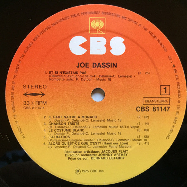 Joe Dassin : Joe Dassin (LP, Album, Gat)