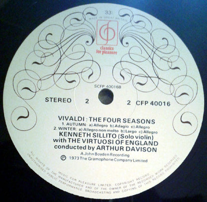 Antonio Vivaldi, Kenneth Sillito, The Virtuosi Of England · Arthur Davison : The Four Seasons (LP, RE)