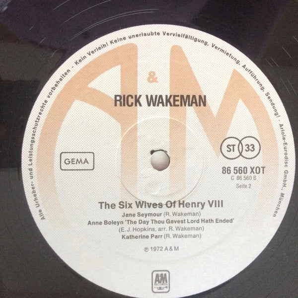 Rick Wakeman : The Six Wives Of Henry VIII (LP, Album, RE, Gat)