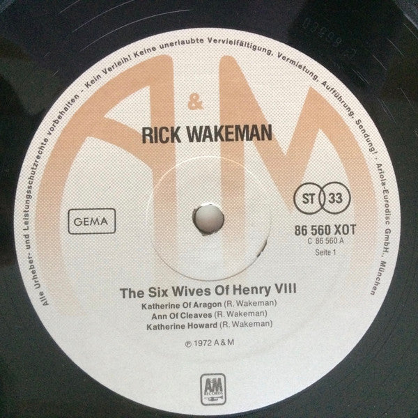 Rick Wakeman : The Six Wives Of Henry VIII (LP, Album, RE, Gat)