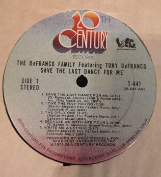 The DeFranco Family Featuring Tony DeFranco : Save The Last Dance For Me (LP, Album)