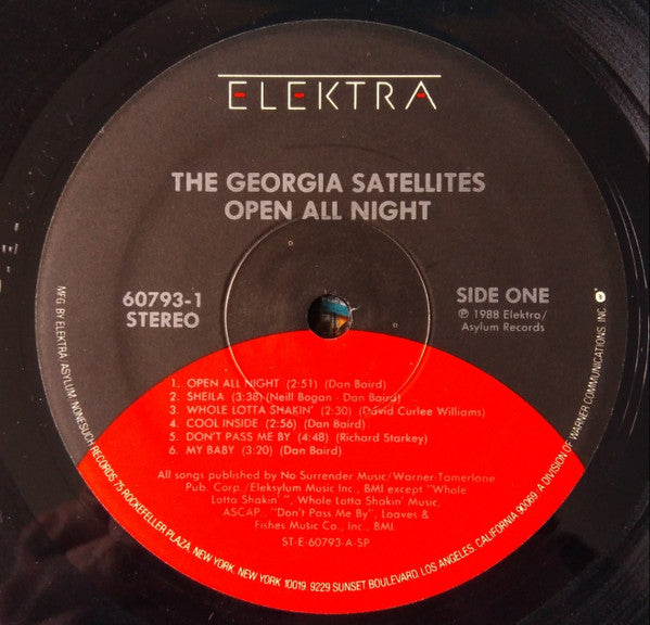 The Georgia Satellites : Open All Night (LP, Album, SP)