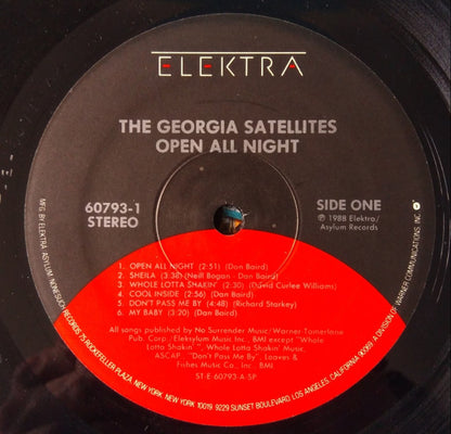 The Georgia Satellites : Open All Night (LP, Album, SP)