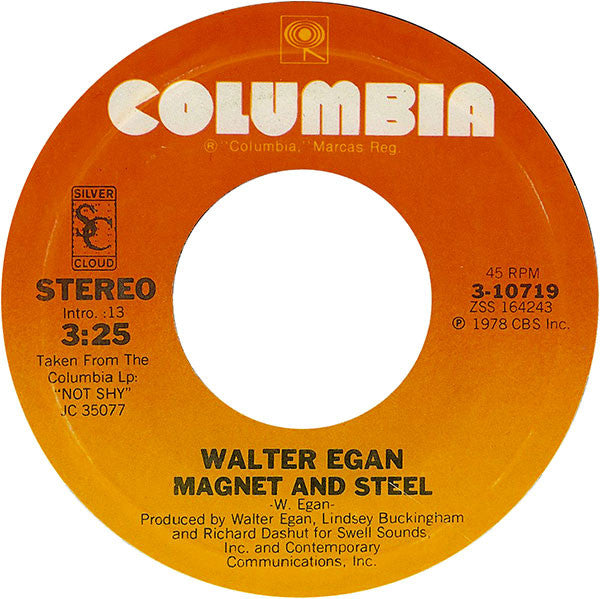 Walter Egan : Magnet And Steel / Tunnel O' Love (7", Styrene, Ter)