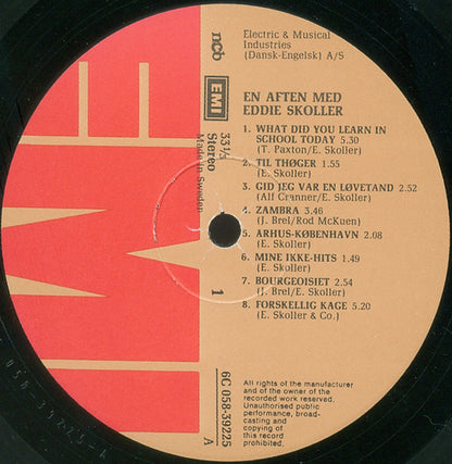 Eddie Skoller : En Aften Med Eddie Skoller (LP, Album)