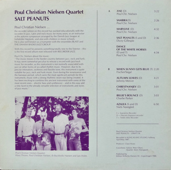 Poul Christian Nielsen Quartet : Salt Peanuts (LP, Album)