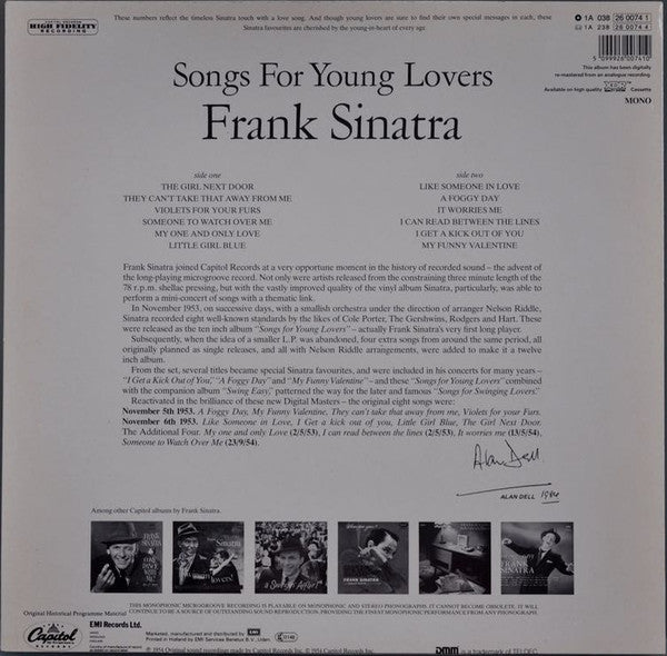 Frank Sinatra : Songs For Young Lovers (LP, Album, Mono, RE, RM)