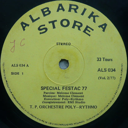 T.P. Orchestre Poly-Rythmo : Special Festac 77 In Nigeria - Vol. 2/77 (LP, Album)