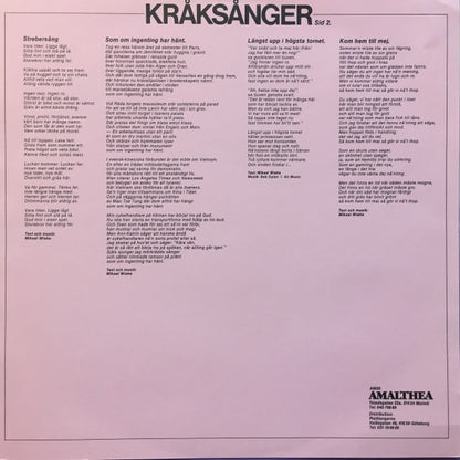 Mikael Wiehe, Håkan Nyberg, Arne Franck & Jan Erik "Fjellis" Fjellström : Kråksånger (LP, Album)