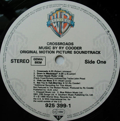 Ry Cooder : Crossroads - Original Motion Picture Soundtrack (LP, Album)