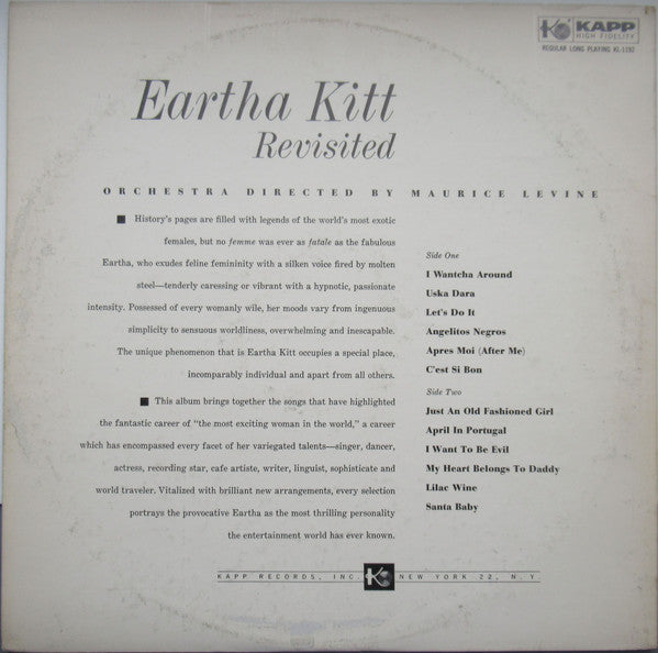 Eartha Kitt : Revisited (LP, Album, Mono)