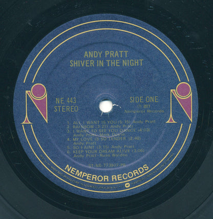 Andy Pratt : Shiver In The Night (LP, Album, Pre)