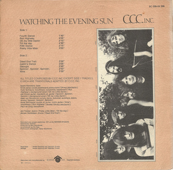 C.C.C. Inc. : Watching The Evening Sun (LP, Album)