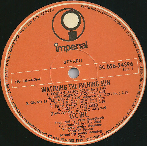 C.C.C. Inc. : Watching The Evening Sun (LP, Album)