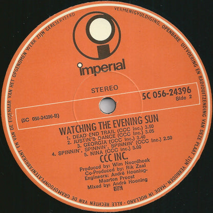 C.C.C. Inc. : Watching The Evening Sun (LP, Album)